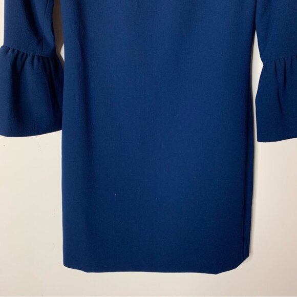 Club Monaco Archibelle Shift Dress Navy Blue Crepe 3/4 Length Sleeve Size 00 - Picture 6 of 16